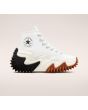 Zapatillas Converse Run Star Motion Hi blancas con plataforma blanca negra y goma miel Unisex