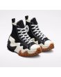 Zapatillas Converse Run Star Motion Hi negras con plataforma blanca negra y goma miel Unisex frontal