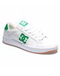 Zapatillas de cuero DC Shoes Striker blancas y verdes para hombre frontal 