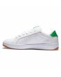 Zapatillas de cuero DC Shoes Striker blancas y verdes para hombre izquierda