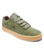 Zapatillas de cuero DC Shoes Hyde verde oliva para hombre frontal