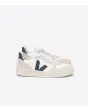 Zapatillas Ecológicas Veja V-10 B-Mesh Blancas con detalles en azul suela de goma beige 