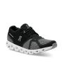 Zapatillas On Running Cloud 5 Combo Black Alloy negras y blancas para hombre frontal 