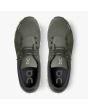 Zapatillas On Running Cloud 5 en color verde oliva y suela blanca para hombre superior