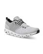 Zapatillas On Running Cloud 5 Waterproof grises y blancas para hombre resistentes al agua 