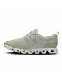 Zapatillas On Running Cloud 5 Waterproof color verde tiza y blanco hielo para mujer izquierda