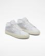 Zapatillas de piel para Skate Converse CONS Louie Lopez Pro Mid Mono Leather Blancas para hombre frontal