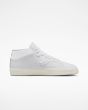 Zapatillas de piel para Skate Converse CONS Louie Lopez Pro Mid Mono Leather Blancas para hombre