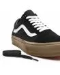 Zapatillas de Skateboard Vans Old Skool negras con suela de goma y banda lateral blanca para hombre cordones