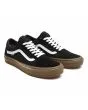 Zapatillas de Skateboard Vans Old Skool negras con suela de goma y banda lateral blanca para hombre frontal