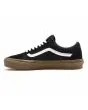 Zapatillas de Skateboard Vans Old Skool negras con suela de goma y banda lateral blanca para hombre izquierda