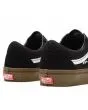 Zapatillas de Skateboard Vans Old Skool negras con suela de goma y banda lateral blanca para hombre posterior