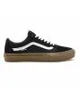 Zapatillas de Skateboard Vans Old Skool negras con suela de goma y banda lateral blanca para hombre