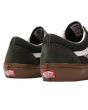Zapatillas de Skate Vans Old Skool verdes con suela de goma y banda lateral blanca para hombre posterior