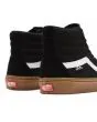 Zapatillas de Skateboard Vans SK8-Hi negras con banda lateral blanca y suela de goma para hombre posterior