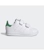Zapatillas Adidas para bebé Stan Smith CF con cierre de velcro blancas y verdes derecha