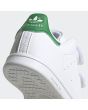 Zapatillas Adidas para bebé Stan Smith CF con cierre de velcro blancas y verdes talón