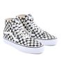 Zapatillas Vans Altas Checkerboard SK8-HI Tapered Negras con banda lateral sidestripe blanca frontal