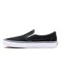 Zapatillas de lona Vans Classic Slip on negras con suela blanca izquierda