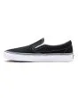 Zapatillas de lona Vans Classic Slip on negras con suela blanca izquierda