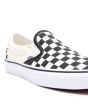Zapatillas de lona Vans Classic Slip blancas con estampado checkerboard negro y blanco Unisex etiqueta