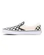 Zapatillas de lona Vans Classic Slip blancas con estampado checkerboard negro y blanco Unisex izquierda
