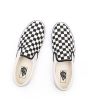 Zapatillas de lona Vans Classic Slip blancas con estampado checkerboard negro y blanco Unisex superior