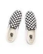 Zapatillas de lona Vans Classic Slip blancas con estampado checkerboard negro y blanco Unisex superior