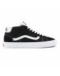 Zapatillas Vans de caña media Mid Skool negras y banda lateral blanca Unisex derecha