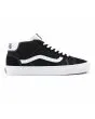 Zapatillas Vans de caña media Mid Skool negras y banda lateral blanca Unisex derecha