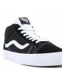 Zapatillas Vans de caña media Mid Skool negras y banda lateral blanca Unisex frontal