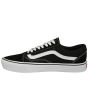 Zapatillas Vans Old Skool Lite negras con banda lateral y suela blanca izquierda