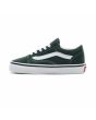 Zapatillas Vans Old Skool en color verde oscuro y banda lateral sidestripe blanca para niño 4 a 8 años izquierda