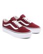 Zapatillas Vans Old Skool con plataforma granates con suela y banda lateral blancas