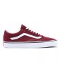 Zapatillas Vans Old Skool granates con suela y banda lateral sidestripe blanca para hombre derecha 