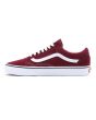 Zapatillas Vans Old Skool granates con suela y banda lateral sidestripe blanca para hombre izquierda 