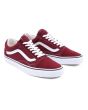 Zapatillas Vans Old Skool granates con suela y banda lateral sidestripe blanca para hombre