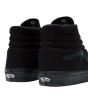 Zapatillas Vans Altas Sk8 Hi de lona negras con banda lateral sidestripe en color negro posterior