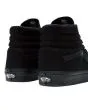 Zapatillas Vans Altas Sk8 Hi de lona negras con banda lateral sidestripe en color negro posterior