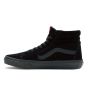 Zapatillas Vans de caña alta SK8-Hi de ante en negro con banda lateral sidestripe negra Unisex izquierda
