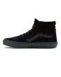 Zapatillas Vans de caña alta SK8-Hi de ante en negro con banda lateral sidestripe negra Unisex izquierda
