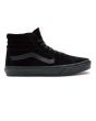 Zapatillas Vans de caña alta SK8-Hi de ante en negro con banda lateral sidestripe negra Unisex