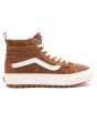 Zapatillas de caña alta Vans SK8-Hi MTE-1 en color marrón con banda lateral y suela blanca Unisex derecha