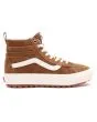 Zapatillas de caña alta Vans SK8-Hi MTE-1 en color marrón con banda lateral y suela blanca Unisex derecha