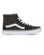 Zapatillas Vans de caña Alta SK8-HI Negras con banda lateral sidestripe blanca unisex 