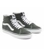 Zapatillas de caña alta Vans Sk8-Hi verdes con banda la lateral sidestripe blanca frontal