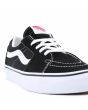 Zapatillas bajas de ante y lona Vans Sk8 Low en color negro con suela y banda lateral sidestripe blanca cordones
