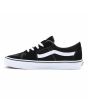 Zapatillas bajas de ante y lona Vans Sk8 Low en color negro con suela y banda lateral sidestripe blanca izquierda