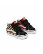 Zapatillas de media caña Vans Sk8-Mid Reissue Flame Logo Repeat negras para bebé 1 a 4 años frontal