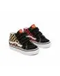 Zapatillas de media caña Vans Sk8-Mid Reissue Flame Logo Repeat negras para bebé 1 a 4 años frontal